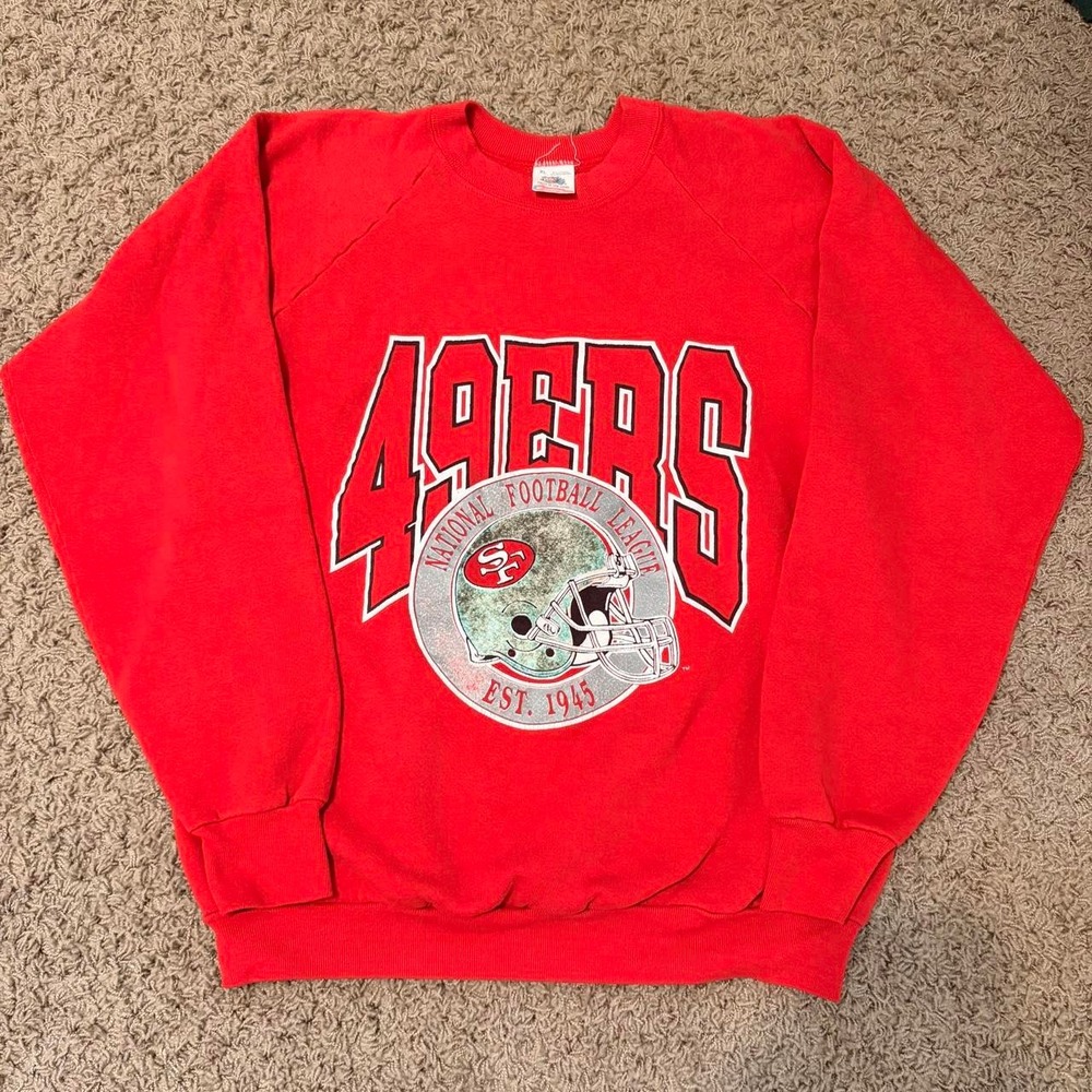 Vintage Fruit of the Loom San Francisco 49ers Red Crewneck Sweatshirt XL USA